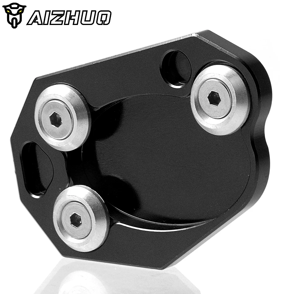 Black CNC алюминиевая мотоциклетная боковая подставка для увеличения пластины удлинитель подставки для Kawasaki Z800 ER6 Z 800 2013 - Цвет: Black