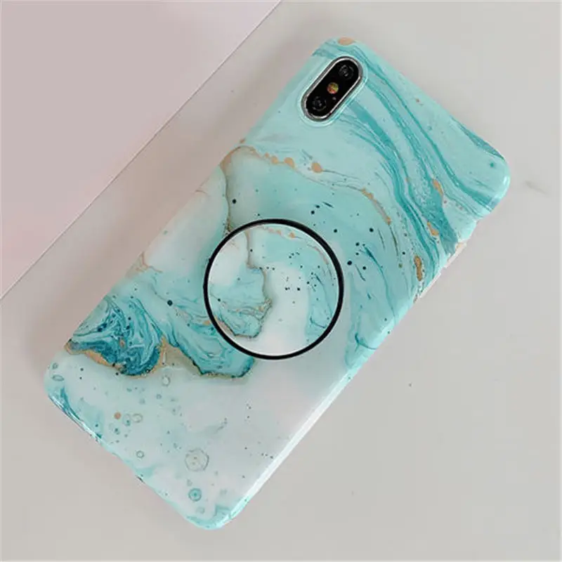 FLYKYLIN подставка для держателя для huawei P20 Lite P30 Pro задняя крышка на iphone 11 Pro Max marble Art IMD силиконовый чехол для телефона - Цвет: 0932 B4