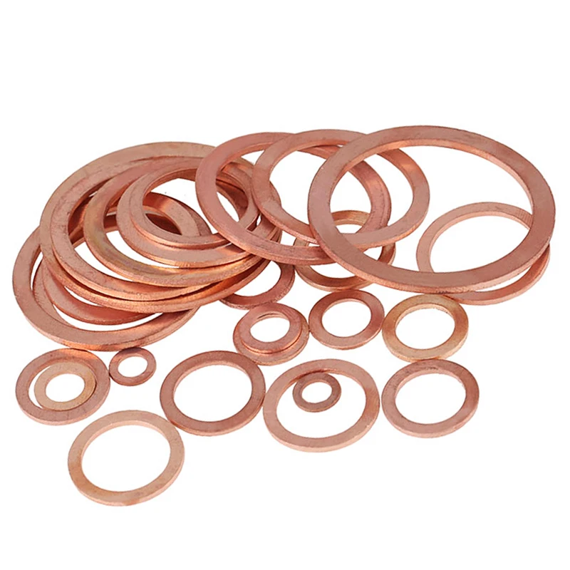 구리 가스켓 씰링 플랫 가스켓 두께 1mm  3mm 해양 차량 기관차 M3 M5 M6  M48 순수 구리의 가스켓 내경