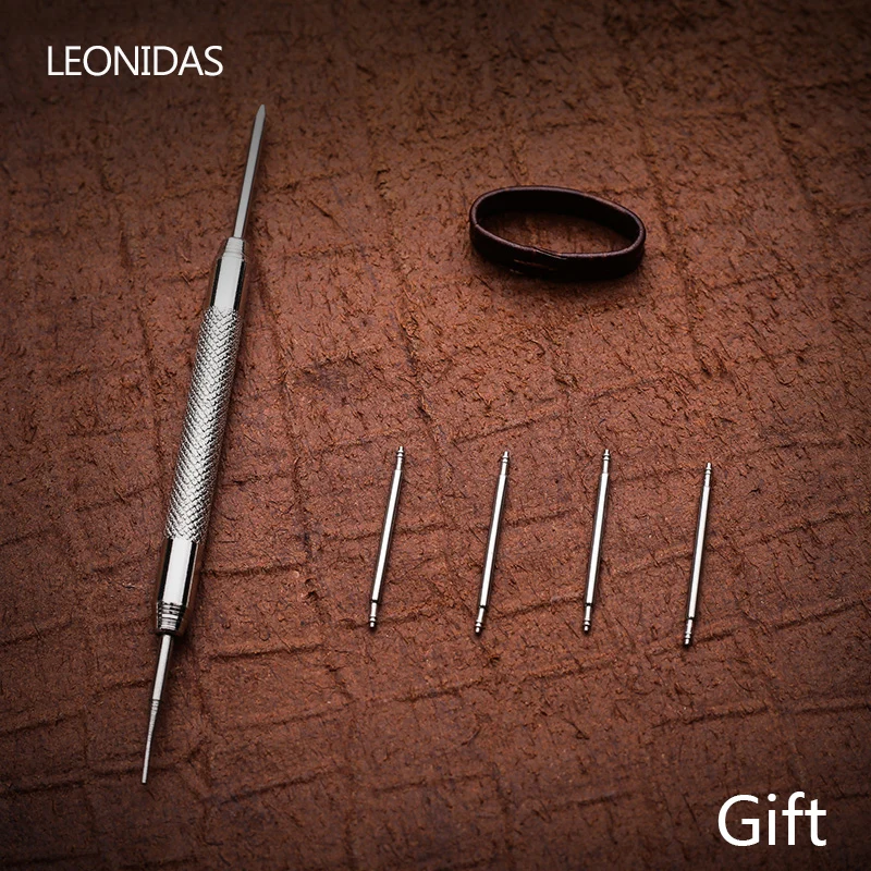 LEONIDAS ремешок для часов 18 мм, 19 мм, 20 мм, 21 мм, 22 мм, 24 мм, телячья кожа, ремешок для часов из крокодиловой кожи, ремешок для часов Tissot Seiko