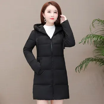 

Women long Hooded Bakery Oversize Winter Down Coat Student Thick Warm Jacket Cotton Padded Wadded Parkas Big Pocket