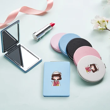 

Cute Cartoon Makeup Mirror with 2 Side for Girl Cute Portable travel Folding Magnifying Compact Cosmetic Vanity Pocket Mirror