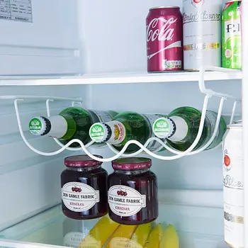 

Kitchen Refrigerator Stainless Steel Storage Rack Can Beer Bottle Holder Organizer Cabinet Hanging Shelf Home Supply
