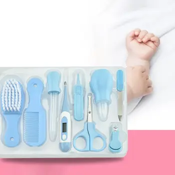 

9Pcs Baby Nail Clipper Grooming Kit Newborn Daily Care Set Thermometer Hair Comb D7YD