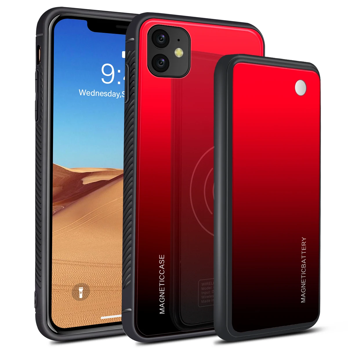 iPhone 11 Чехол для iPhone 11 11 Pro 11 Pro Max X XS XR XS Max 7 8 7 Plus 8 plus с 5000 мАч, беспроводное зарядное устройство, чехол - Цвет: iPhone 11