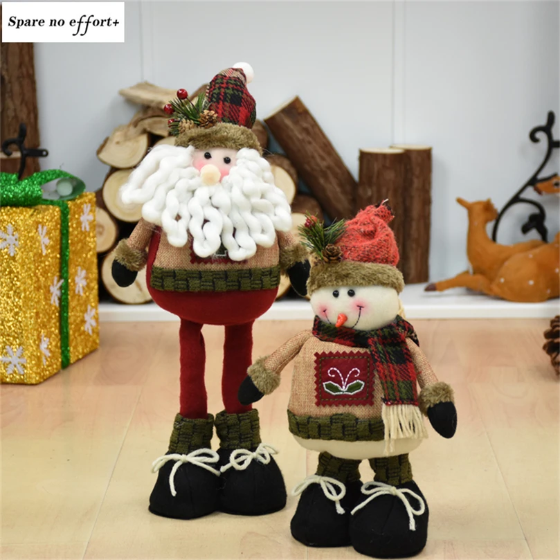 

40cm Retractable Santa Claus Snowman Doll Xmas Toy Christmas Decorations for Home Natal Figurine New Year adornos de navidad