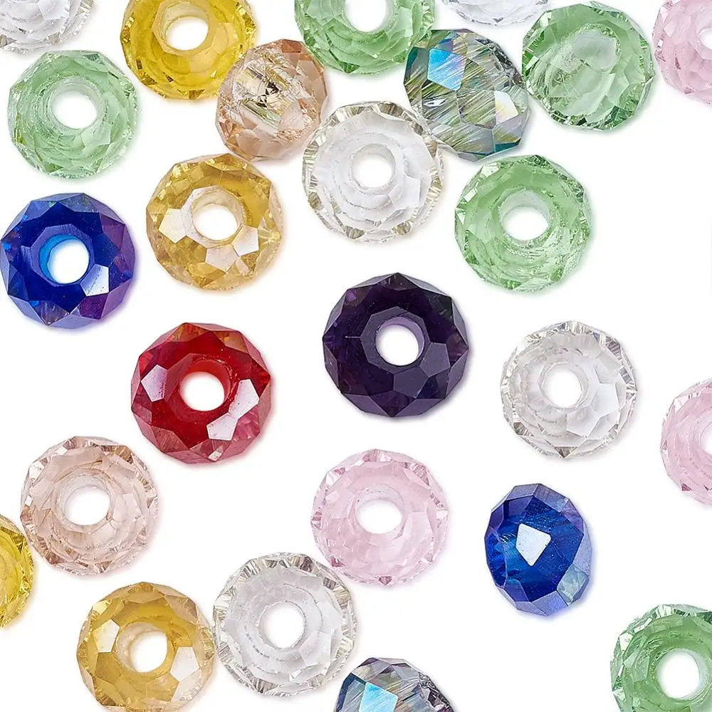 Hot~ 25pcs 10mm Wholesale Faceted Rondelle Crystal Bead Glass Loose Spacer Beads 
