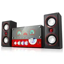 Звуковая настольная домашняя K-song с микрофоном мультимедийный активный сабвуфер деревянный Bluetooth динамик компьютерные домашние колонки