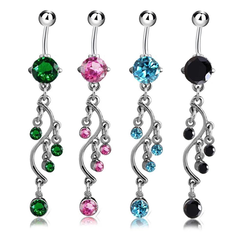 1pc Sexy Dangling Navel Belly Button Rings Belly Piercing Crystal