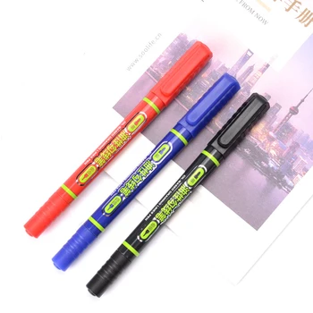 

12pcs/box Small Dual Tip Permanent Markers Black Blue Red Ink Oil-based Drawing Lines Marker Pen for Writing Outlining Painting