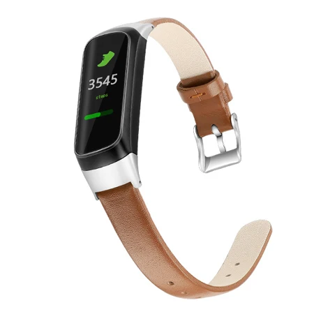 S/L Высокое качество кожаный ремешок для samsung Galaxy Fit Sm-r370 SM R370 браслет аксессуары первый слой коровьей кожи - Цвет: brown