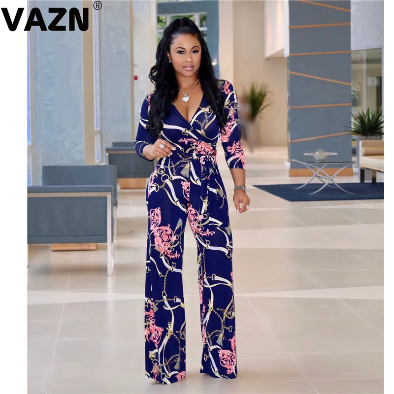 VAZN GYM18228 дизайн леди тощий клуб возраст снижение женский комбинезон v-образным вырезом без рукавов длинные брюки Комбинезоны Сексуальная ветровка