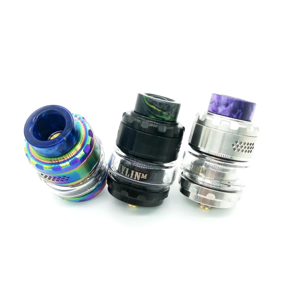 

HongXingJia Kylin M RTA Rebuildable atomizer MTL vape tank 3ml 4.5ml with 810 528 Resin drip tip VS Apocalypse GEN 2 RDA