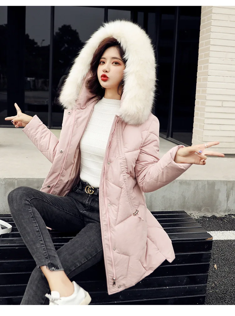 New Winter Hooded Women Warm Down Coat Casual Long Down Jackets Ladies Thicken Women Cotton Parka Outerwear Korean Coat