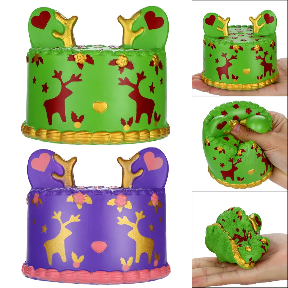 Squishies олень торт супер медленно поднимающиеся фрукты Ароматические сжимают