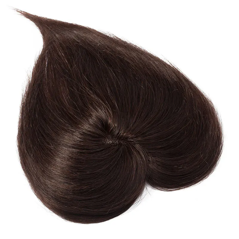 SEGO 7x8cm Straight Mono Base Hair Topper Non-Remy Human Hair Pieces for Women Toupee Hair Clips in 100% Human Hair