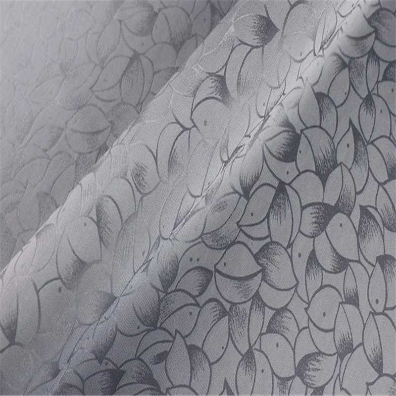 10 silver Silk Cotton Fabric Jacquard 20m/m 44inches Petal Design Floral Pattern Silk Blend Viscose Material for Han Chinese Clothing - Color: 10 silver