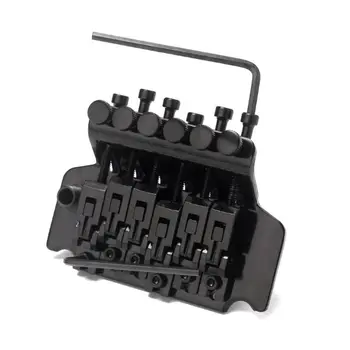 

1 Set Black Tremolo Bridge Double Locking System Pulled Electric Guitar Strings Bridge Guitar Parts For Floyd. Rose