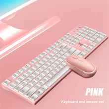 Para jogos sem fio teclado e mouse define 2.4g botão quadrado mudo computador óptico mouse gamer para computador portátil estilo retro