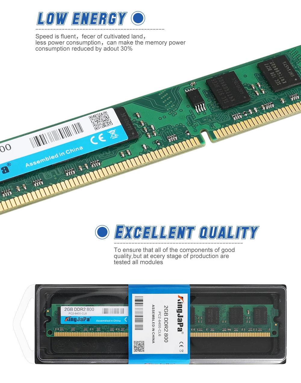 KingJaPa DDR3 1600/PC3 12800 2 ГБ 4 ГБ 8 ГБ оперативная память для рабочего стола совместима с DDR 3 1600 1333 1066 МГц PC3-12800 пожизненная Гарантия
