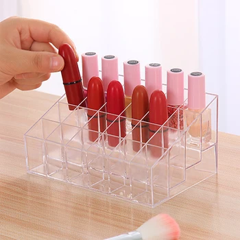 

24 Grids Acrylic Makeup Organizer Storage Box Case Lipstick Jewelry Cosmetic Display Stand Makeup Tools Brush Lip Stick Holder