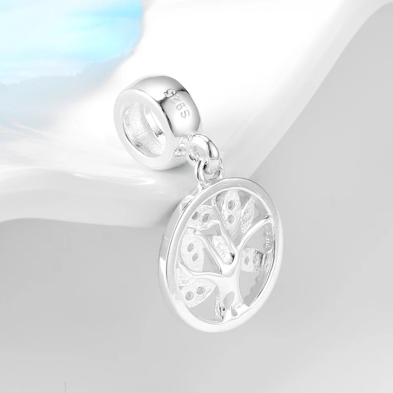 Высокое качество 925 пробы серебро сверкающие CZ Древо жизни Очаровательные Подвески для бус подходят Pandora браслет ювелирные изделия
