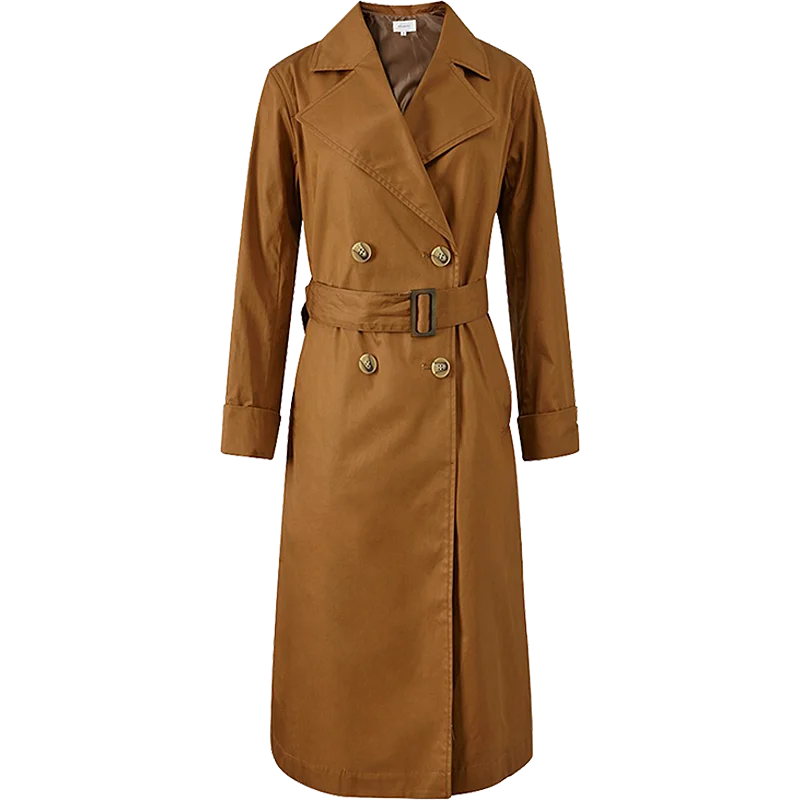 Me& city, длинное женское пальто, верхняя одежда, одежда, высокое качество, офисное Женское пальто, модное, тонкое, элегантное, ветровка - Цвет: dark brown