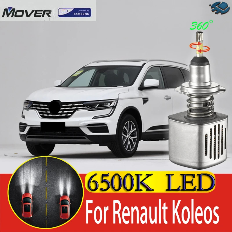 Автомобильный головной светильник, светодиодный светильник samsung для Renault Koleos samsung QM5 QM6, светодиодный автомобильный светильник 6500 K, белый светильник, автомобильный головной светильник 2X