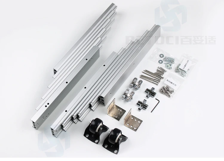 Multifunctional cabinet dining table invisible folding guide concealed dining table track hardware accessories