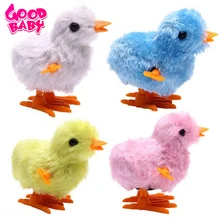 4pcs/lot Cute Plush Wind Up Chicken Toy Kids Educational Toy Clockwork Chicken Toy Jumping Walking Chicks Toys Gift Random Color
