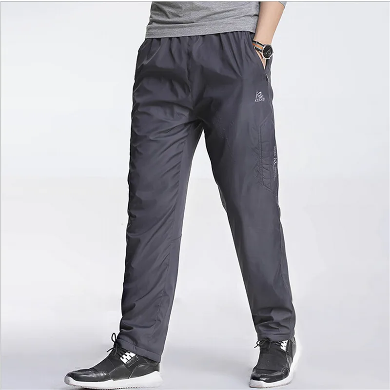 3 цвета, зимняя ветровка, мужские повседневные брюки, быстро сохнут, мужские рабочие брюки, мужские брюки и спортивные штаны, водонепроницаемые брюки - Цвет: Thin gray