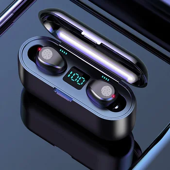 Auriculares TWS con Bluetooth 5,0, auriculares inalámbricos con Control táctil, Auriculares deportivos estéreo con pantalla LED para videojuegos