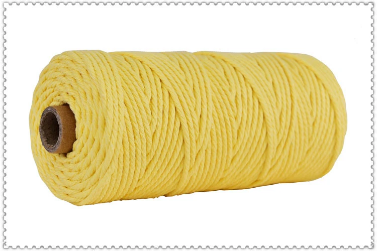 3mm Colorful Cotton Macrame Cord Rope Beige Twisted Cord Craft Macrame String DIY Home Textile Wedding Decorative supply 110yard 