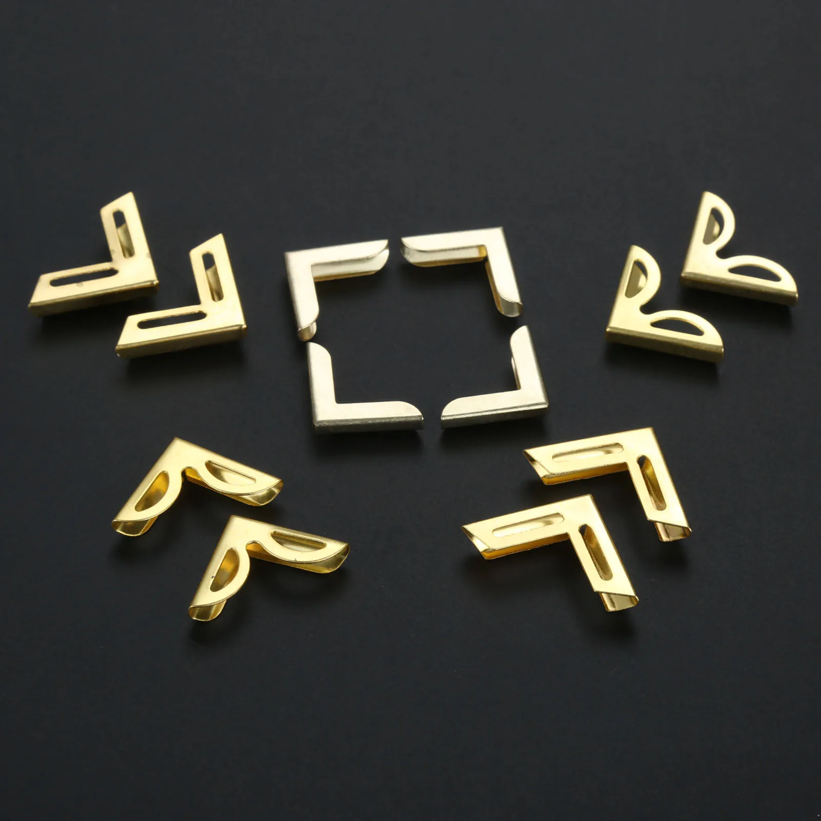 50Pcs Gold Furniture Book Scrapbooking Album Menu Folder Corner Protectors Zinc Alloy Corner Brackets for Photo Album 15/17/18mm