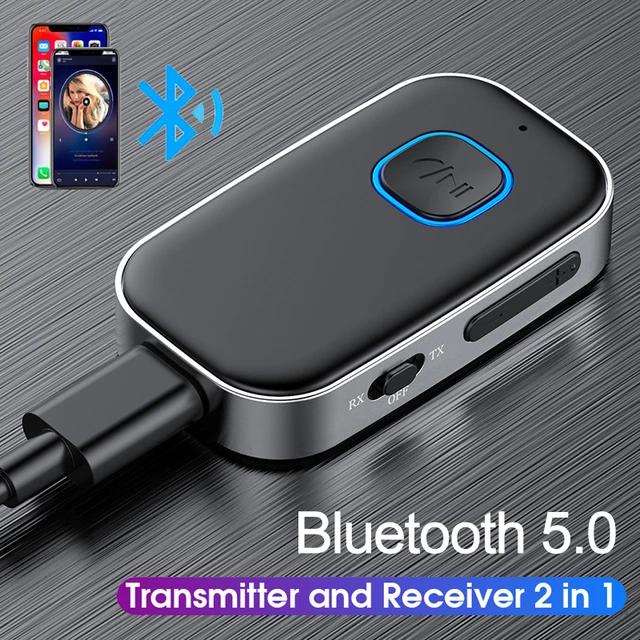 Adaptateur émetteur récepteur Bluetooth 5.0 sans fil 2 en 1, prise