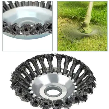 

New 6/8inch Weed Brush Grass Trimmer Head Twist Steel Wire Wheel Disc Mower Cutter Long Life And Durability Garden Supplies