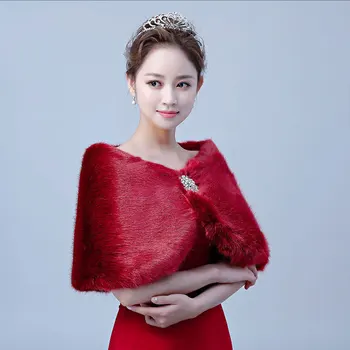 

Cape Mariage 2020 New Short Style Fox Hair In Autumn And Winter With Bride's Wedding Dress Cape Cheongsam Female Han Wenliu