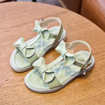 

Summer Kids Sandals For Girls Princess Bow Shoes Children Beach Little Girls Open Toe Flat Casual Sandals Fashion Party Sandals