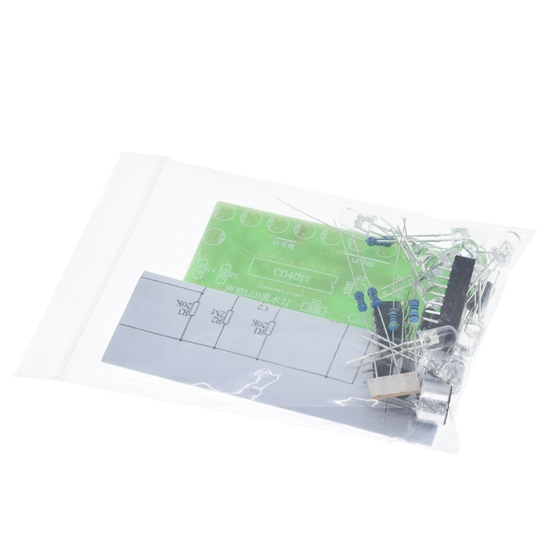 TZT Sprachgesteuertes LED-Wasserlicht-Set CD4017 Laternensteuerung Spaßige Elektronik-Produktion Lehr- und Trainings-DIY-Elektronik-Set – Detail 9
