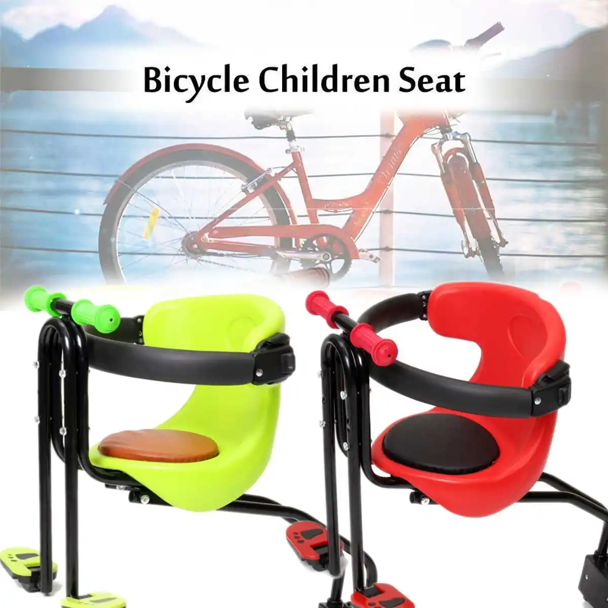 Горячая Распродажа, Горный Дорожный велосипед, детское безопасное сиденье, детский велосипед сиденье, размещаемое спереди, подходит для детей 0-6 лет, красный, зеленый