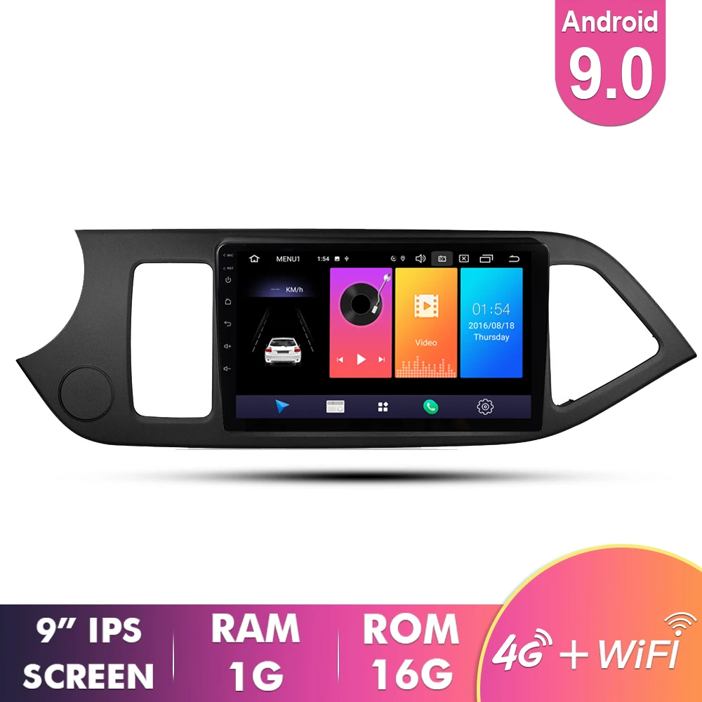 1G 16G EKIY " ips Android 9,0 автомобильный радио мультимедиа для KIA PICANTO Morning 2011 2012 2013 gps навигация Navi плеер Авто Стерео - Цвет: 1G 16G