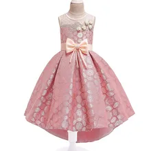 Новое Летнее Детское платье с хвостом для детей 3, 4, 5, 6, 7, 8, 9, 10 лет праздничная одежда для дня рождения и свадьбы