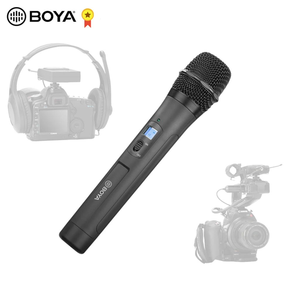 BOYA BY-WM8 Pro-K1 UHF Dual-Chann Беспроводной микрофон Системы 48 канала всенаправленный петличный микрофон для цифровой зеркальной видеокамеры - Цвет: BY-WHM8 Pro