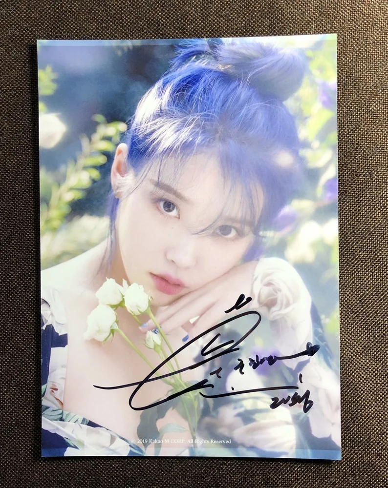 Подписано IU Lee Ji Eun Love poem фото с автографом K POP 5*7 112019O|k-pop| |