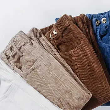 

Vintage Corduroy Pants Women Trouser Loose High Waist Harem Pants Autumn Winter Casual Streetwear Mom Pants Pantalon Femme Q1924
