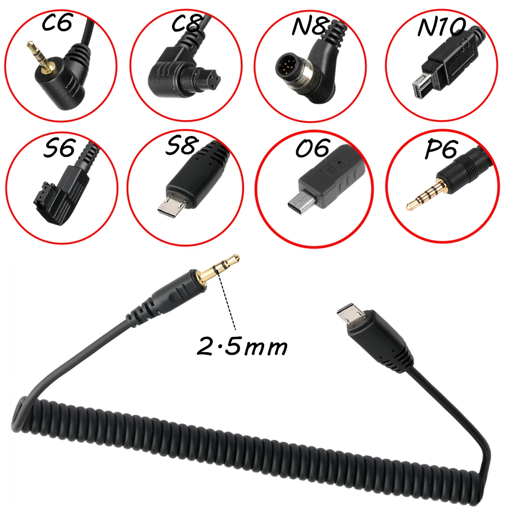 2.5mm Remote Shutter Release Cable for Cameras 2.5mm Sub Mini Connections Canon Nikon Sony Fujifilm Olympus Panasoni camera remote shutter button camera remote shutter release