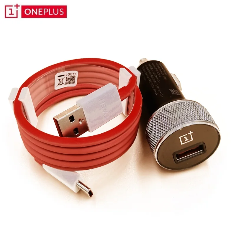 

Original Oneplus 7 Pro Dash Car Charger 6 6T 5t 5 3t 3 one plus smartphone QC 3.0 quick charge Fast Charging Type C Cable