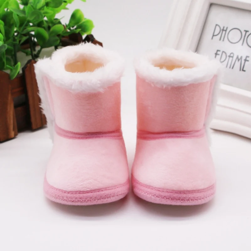 WEIXINBUY/зимняя обувь для маленьких мальчиков и девочек; русская зимняя теплая обувь для младенцев; Детские ботиночки из искусственного меха для девочек; кожаные ботинки для маленьких мальчиков - Цвет: 46P