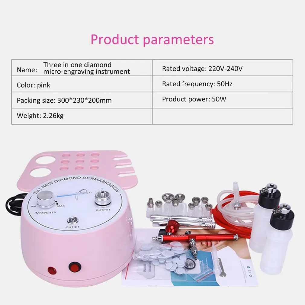 Three-In-One Diamond Dermabrasion Beauty Instrument Cleaning Micro-Carving Suction Beauty Equipment Beauty Care