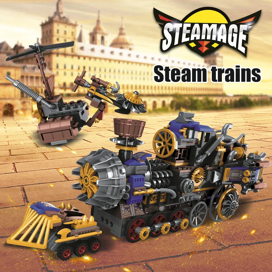 543pcs Creator the Age of Steam Trains Building Blocks City Car  Brick Xmas Gift 